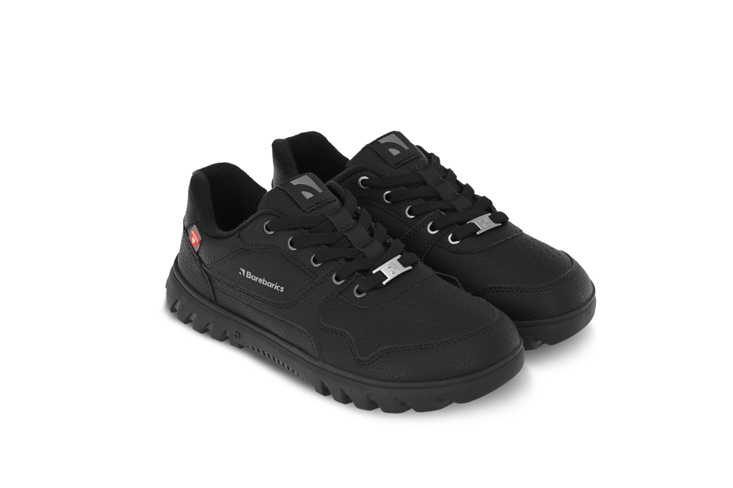 Barefoot Sneakers Barebarics Zing Frost - All Black.
  Obermaterial: Leder  Futter: Fleece + Primaloft-Isolierung  Einlegesohle: PU + Polyester (herausnehmbar)  Sohle: Gummi (PowerGrip)  Herstellung: Vietnam
Barfuß-Eigenschaften:
  Die Barebarics PowerGrip-Außensohle verfügt über ein Profil, das Ihren Gang unterstützt und gleichzeitig ein Ausrutschen verhindert  Die verwendete Primaloft-Technologie ist das absolute Spitzenprodukt unter den wärmeisolierenden Materialien  Obermaterial aus Leder  getestet auf eine Million Biegungen
Vorteile von Barfußschuhen:
  Flexible Sohle  Zero Drop: Ferse und Zehen in einer Ebene für eine korrekte Haltung  Geräumige Zehenbox für Ihre Zehen  Leichter Schuh