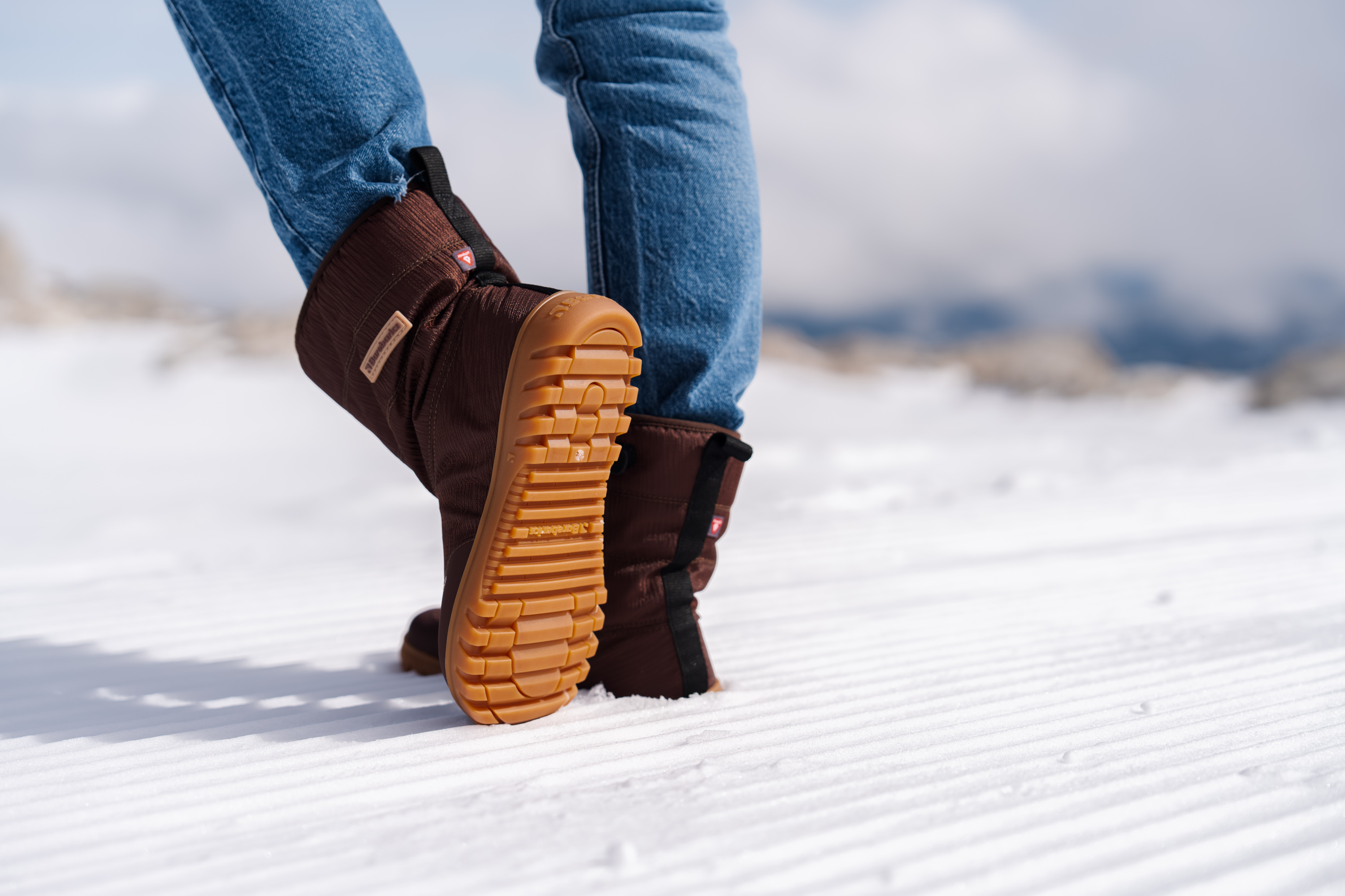 Winter Barfußschuhe Barebarics PolarStride - Copper Brown.