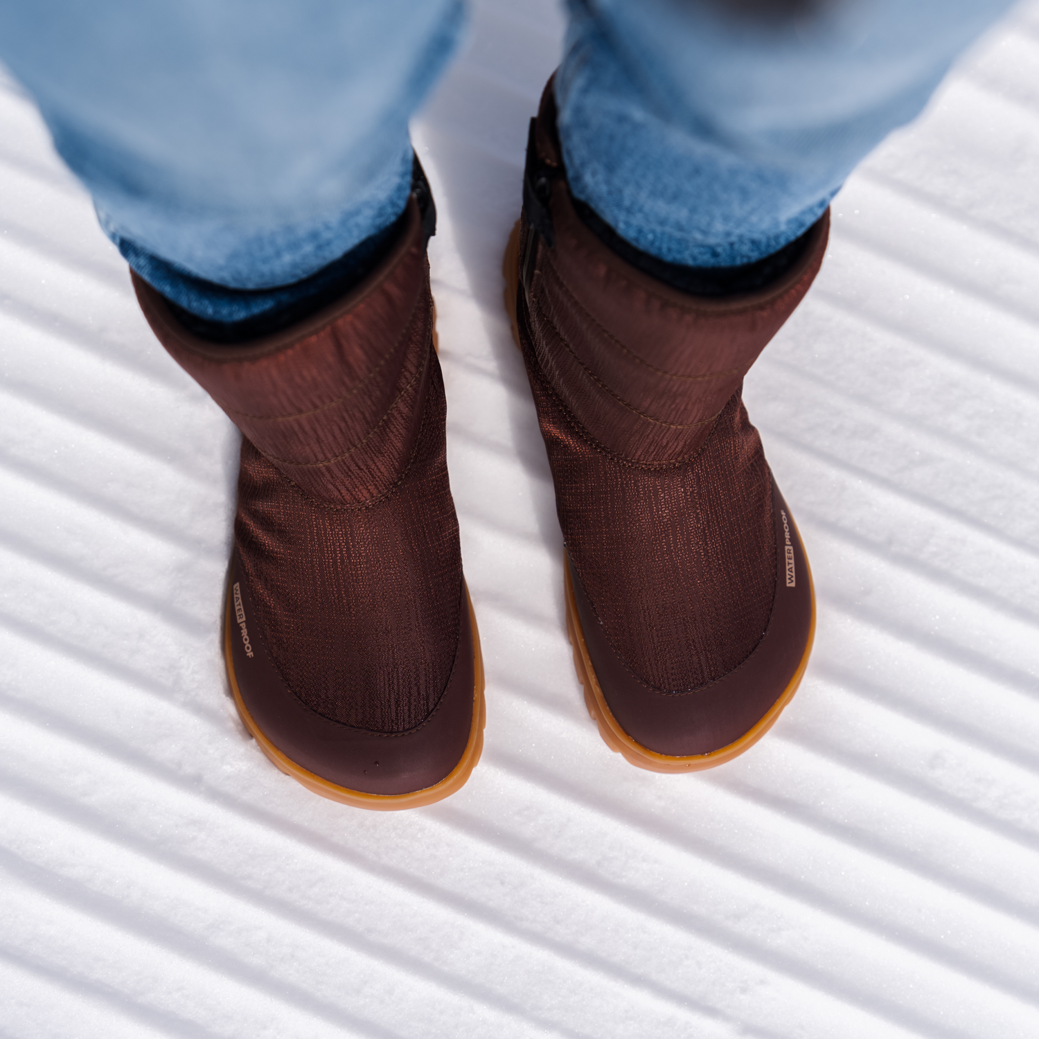 Winter Barfußschuhe Barebarics PolarStride - Copper Brown.