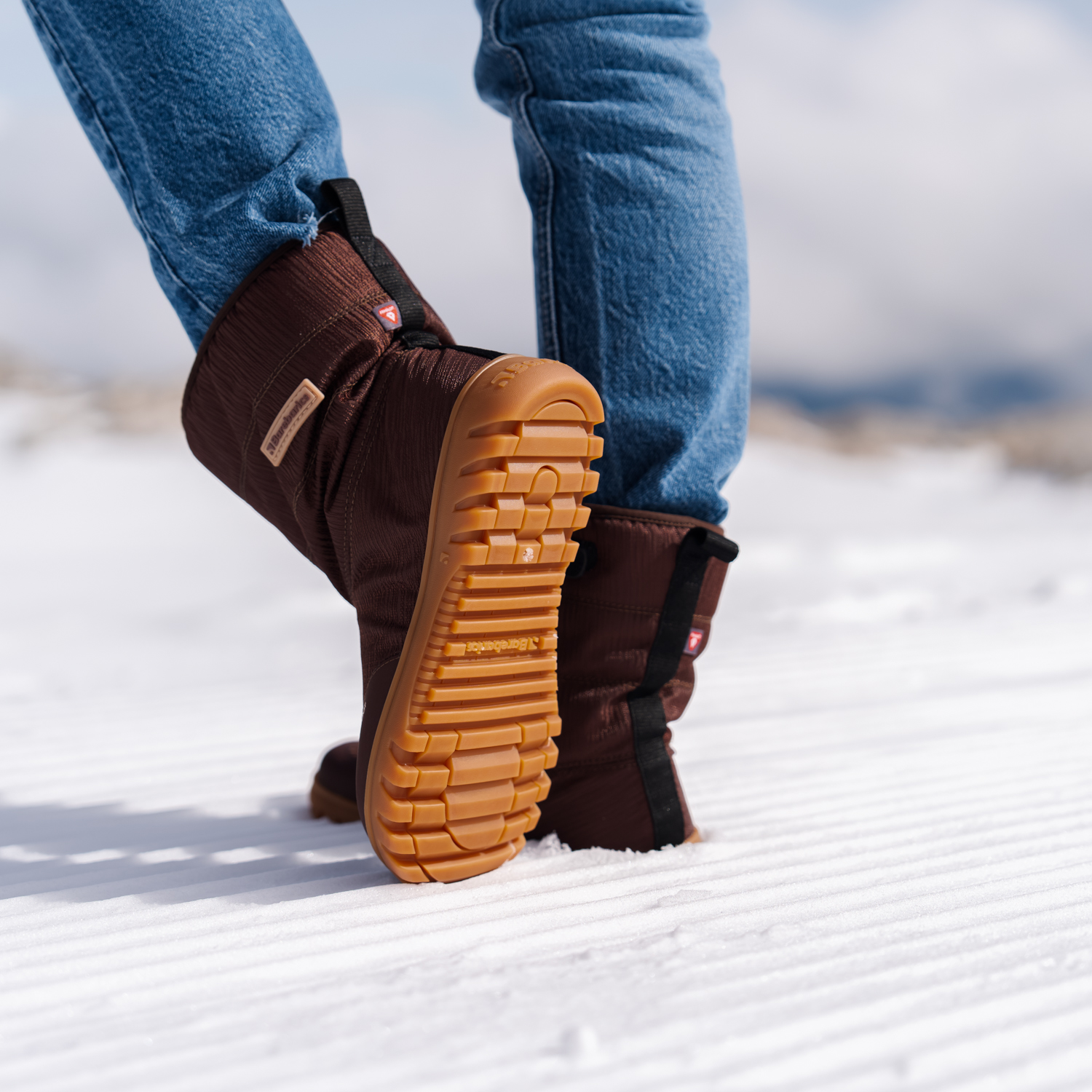 Winter Barfußschuhe Barebarics PolarStride - Copper Brown.