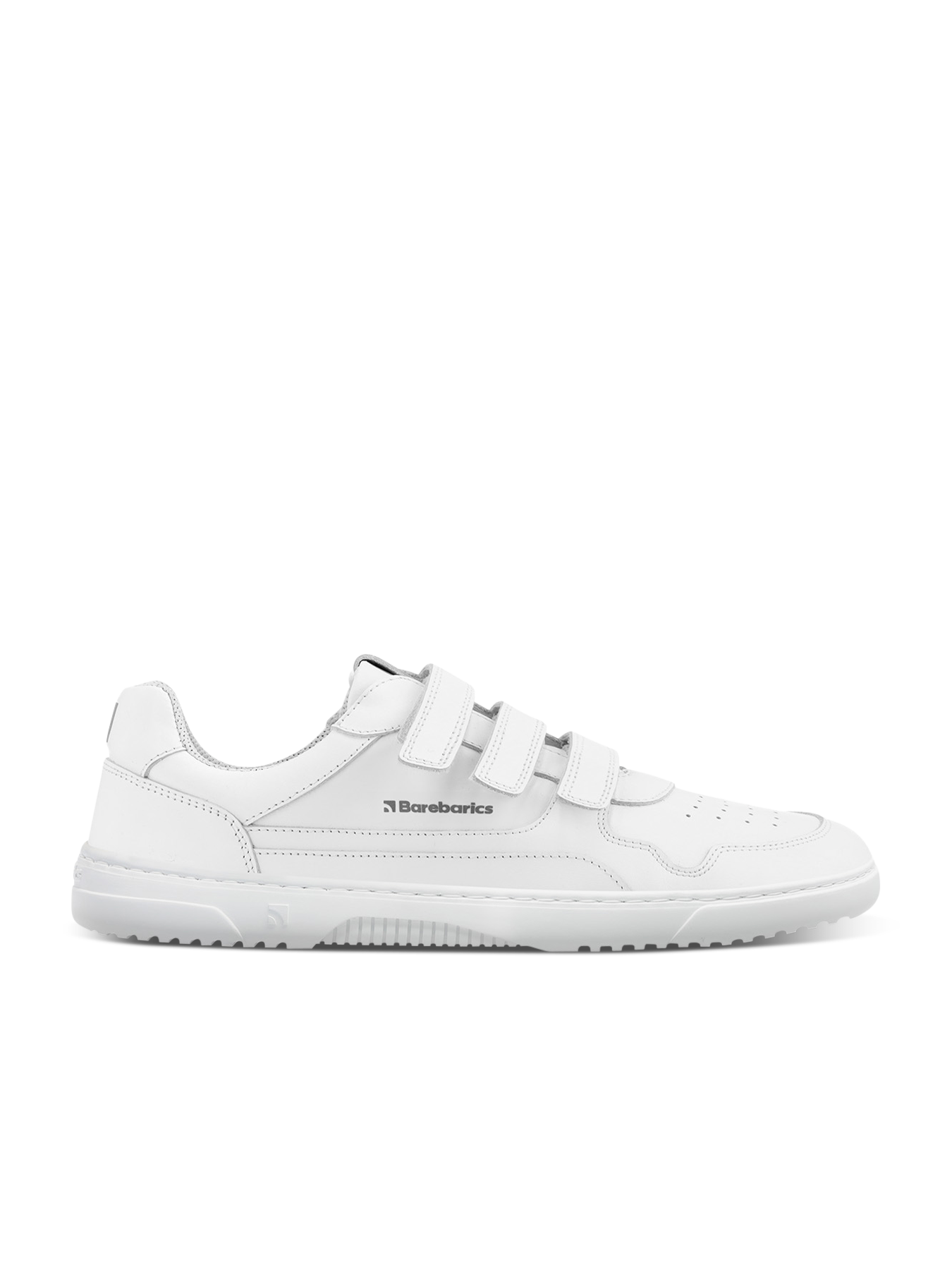 Barefoot Sneakers Barebarics Zing Velcro - All White - Leather